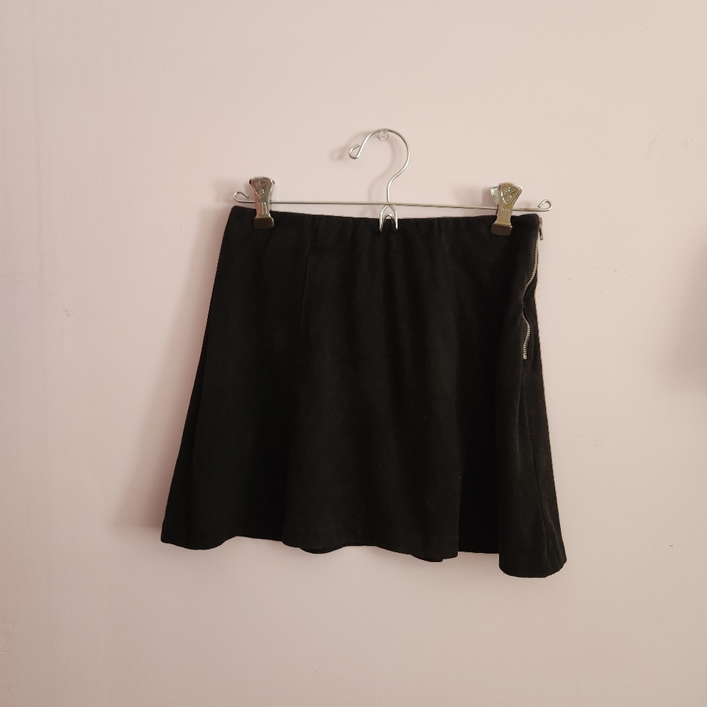 Brandy Melville John Galt Faux Suede Black Mini Skirt size XS